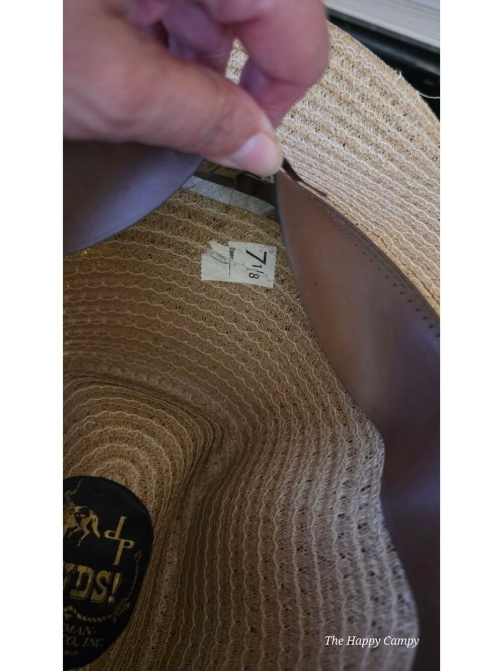 Dorfman Pacific Studs! Straw Cowboy Hat Western Feather Accent Tan Size 7 1/8 - Picture 8 of 10
